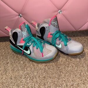 Nike Gray and Pink High-Top Sneakers